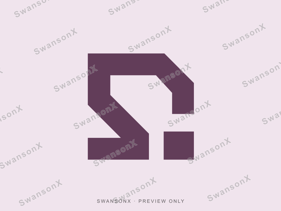 Cut-paper turn logo mark preview